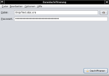 Dateiverschlüsselung Bildschirmfoto: Dechiffrierung